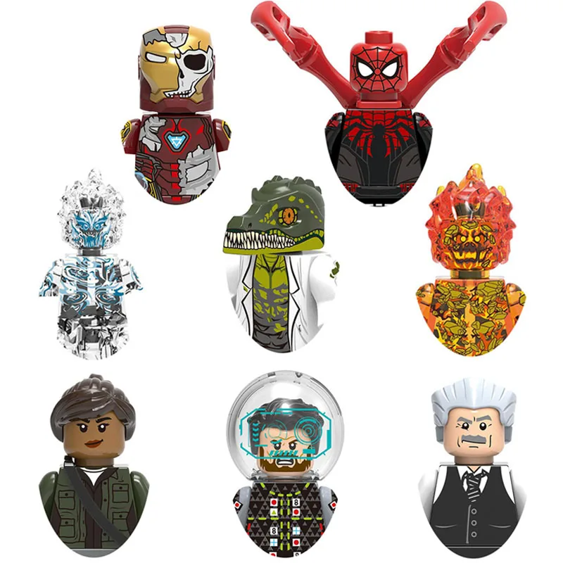 X0268 XH1345 XH1351 Серия супергероев Человек-паук Mystery Guest Кирпичи Строительный блок