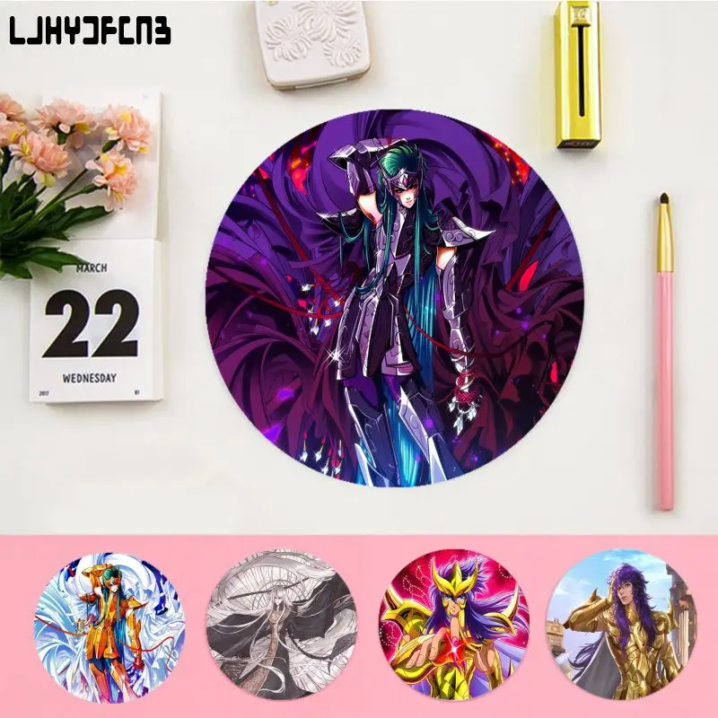 

Saint Seiya Animation Round Kawaii Cartoon Anime Gaming Mouse Pad Keyboard Mouse Mats Deskpad Girls For Teen Girls Bedroom