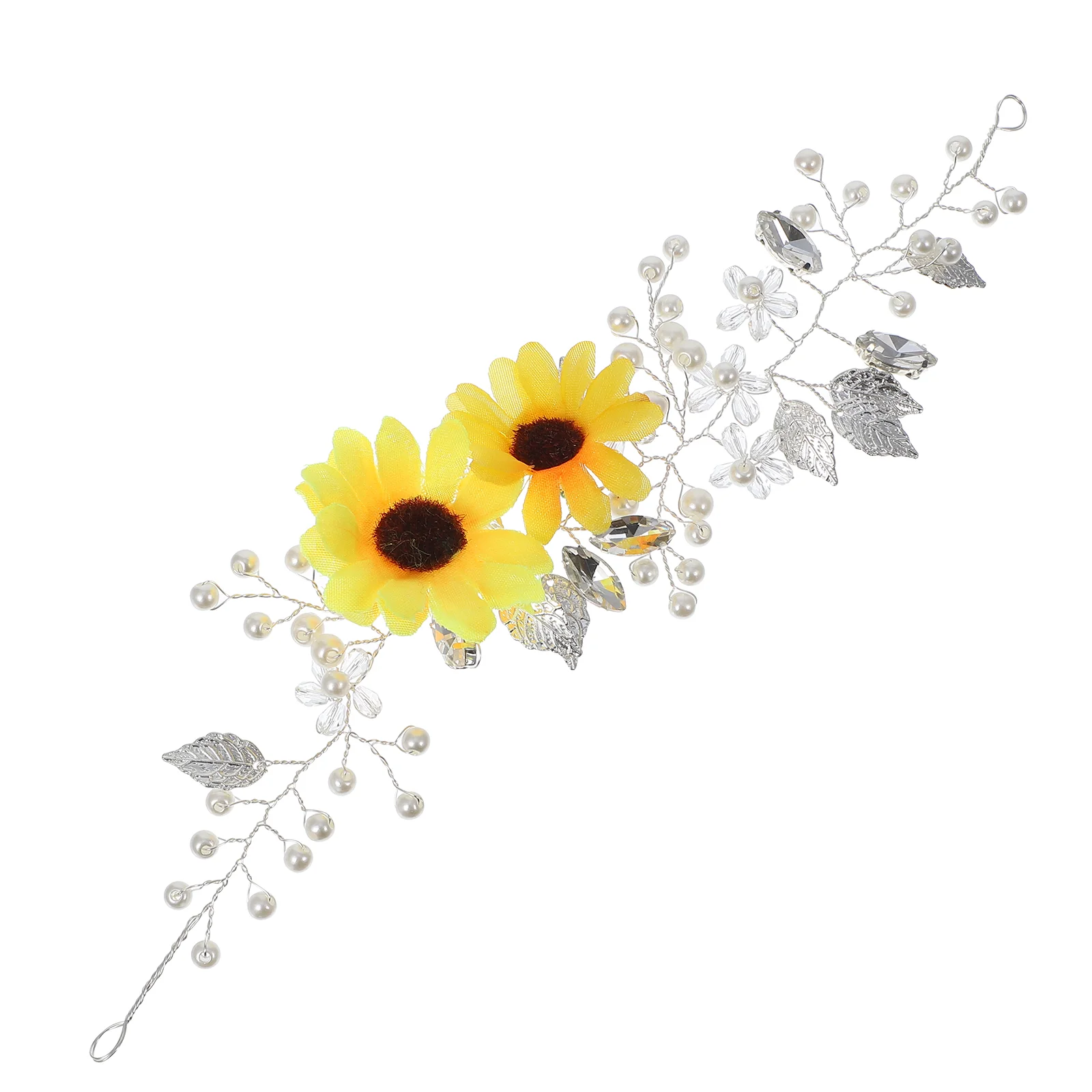 

Женская свадебная повязка на голову с подсолнухами