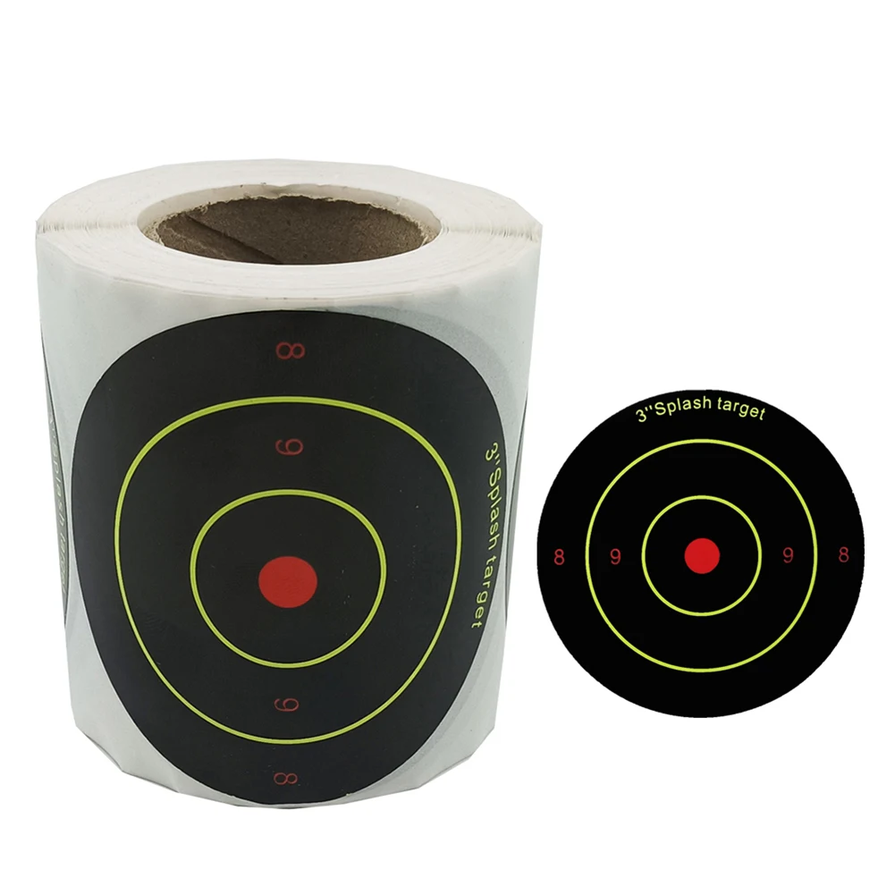 200pcs/Roll Self-Adhesive Splatter Splash & Reactive Target Sticker Target Paper Archery Shooting Target Paper Bow Hunting