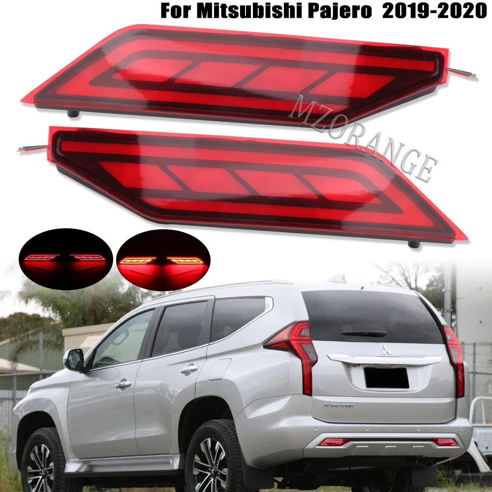 

LED Rear Bumper Reflector Lamp For Mitsubishi Pajero Montero Sport 2019 2020 2 Functions Stop Brake Fog Lamp Car Accessories