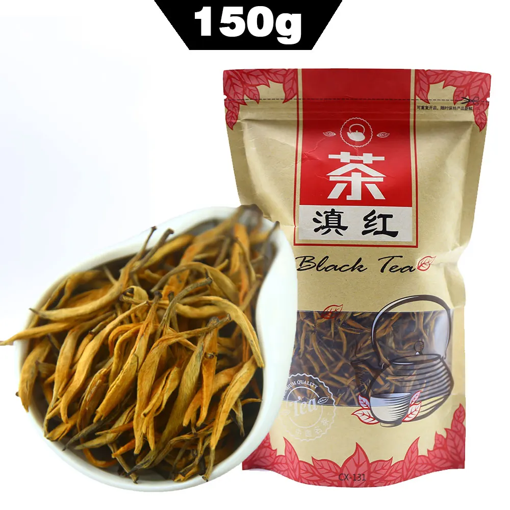 

2022 Yunnan Black Chinese Tea Dian Hong Jin Ya Golden Monkey Black Chinese Tea Natural Tea 150g