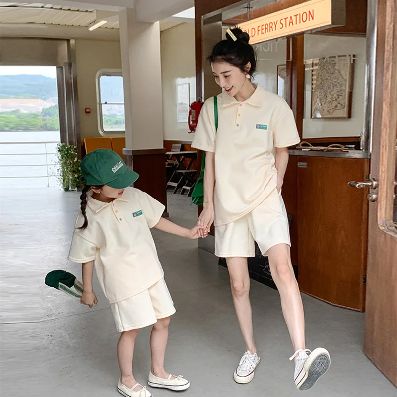 

Mommy and Me Matching Two Piece Set Women Outfit 2023 Mom and Child Clothes Summer Mother and Daughter Son Equal Clothing Sets