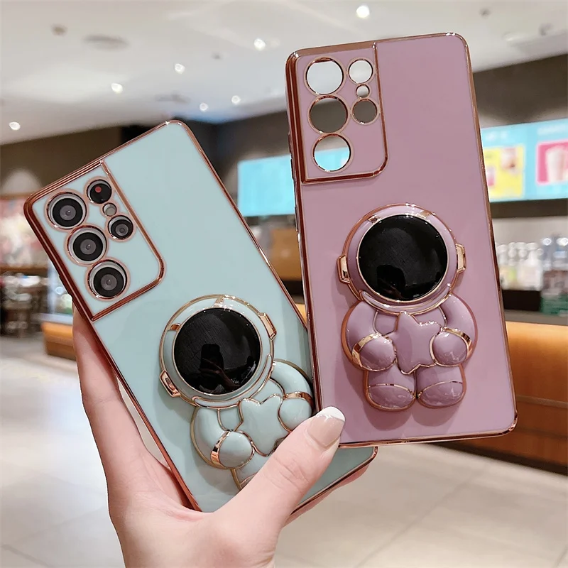 Милый чехол для телефона с кронштейном в виде астронавта для Samsung Glalaxy A32 A52 A72 S10 20 S21 S22 Plus Ultra Pro FE A71 51 Note10 20