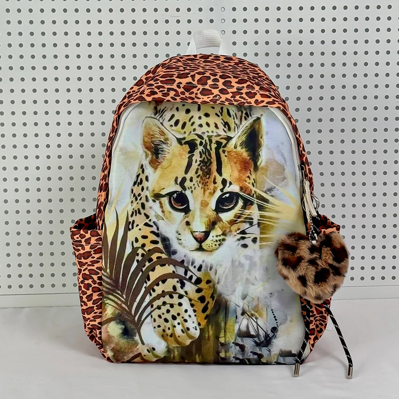 Фото Leopard Casual Backpack Fashion Animal Patterns School Bags Personality Leisure Or Travel Backpacks New In 2025 Cute School Bags №3