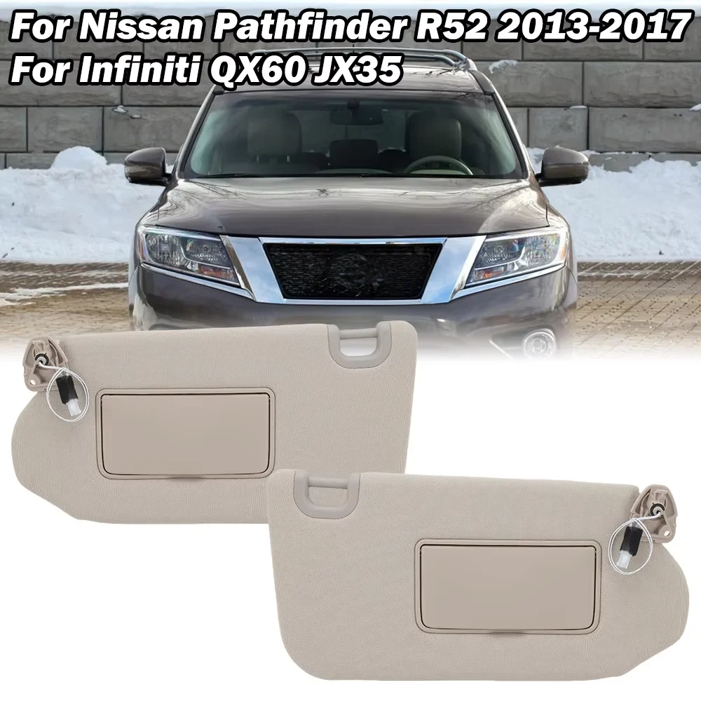 Фото Бежевая передняя панель солнцезащитного козырька для Nissan Pathfinder R52 2013-2017, для Infiniti QX60 JX35, с подсветкой, аксессуары для подключения Plug & Play №2