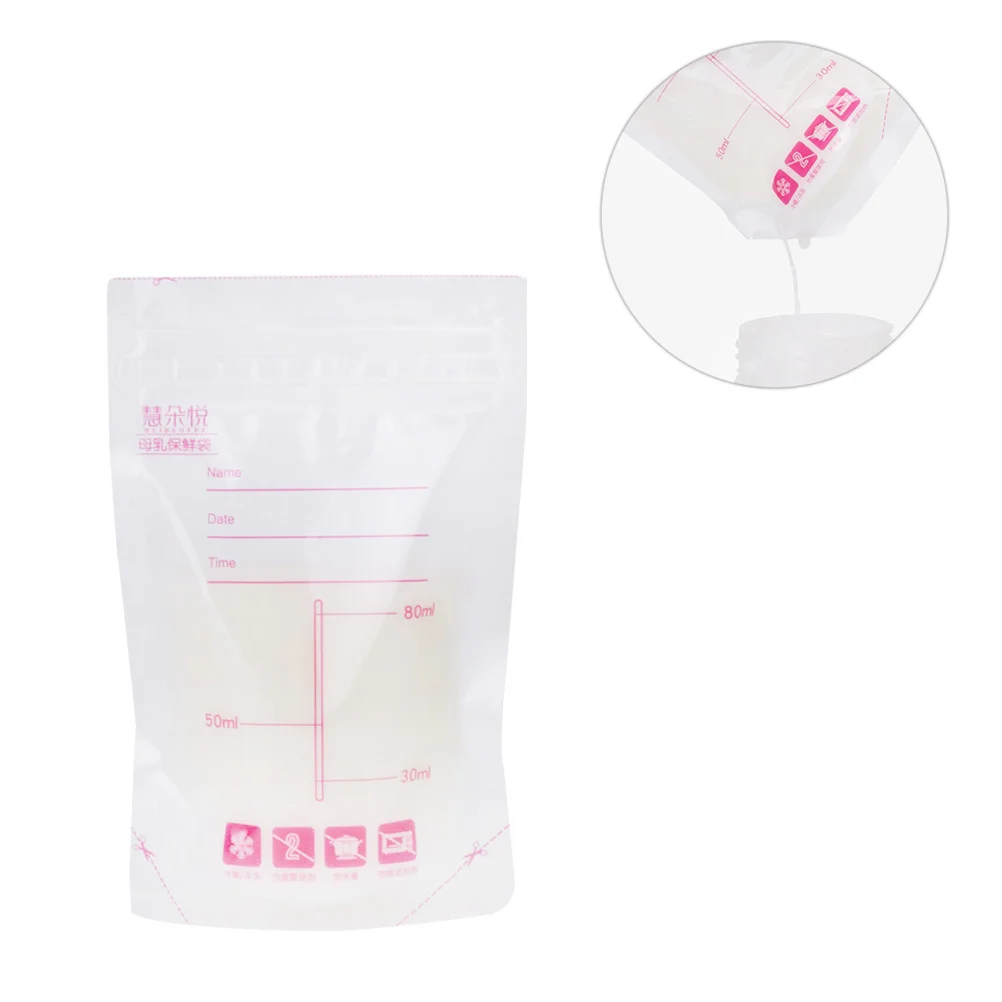 

30pcs Storage Bags 80ml Free and Easy to Use Freezer Storage Container Self- Standing Pre- Sterilized Leak- Proof Bag (