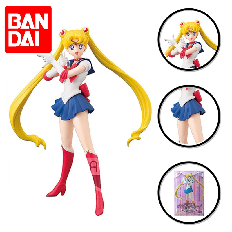 

Bandai Sailor Moon Anime Action Figures Cartoon Mercury Mars Jupiter Venus Toys for Girls Model Gift Dolls Collection Decoration