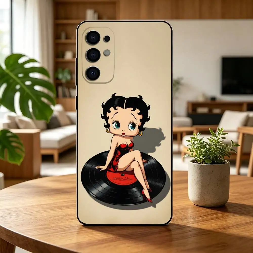 Фото Классический чехол для телефона с персонажем Бетти Бопс для Samsung S25, S24, S21, S22, S23, S30, Ultra, S20, Plus, FE, мягкий силиконовый черный чехол №4