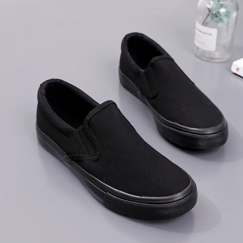 

2022 Canvas Shoes Men Loafers Cool Young Man Street Black Shoes Breathable Men Casual Shoes Flat Slip-on Spring/Autumn Adult
