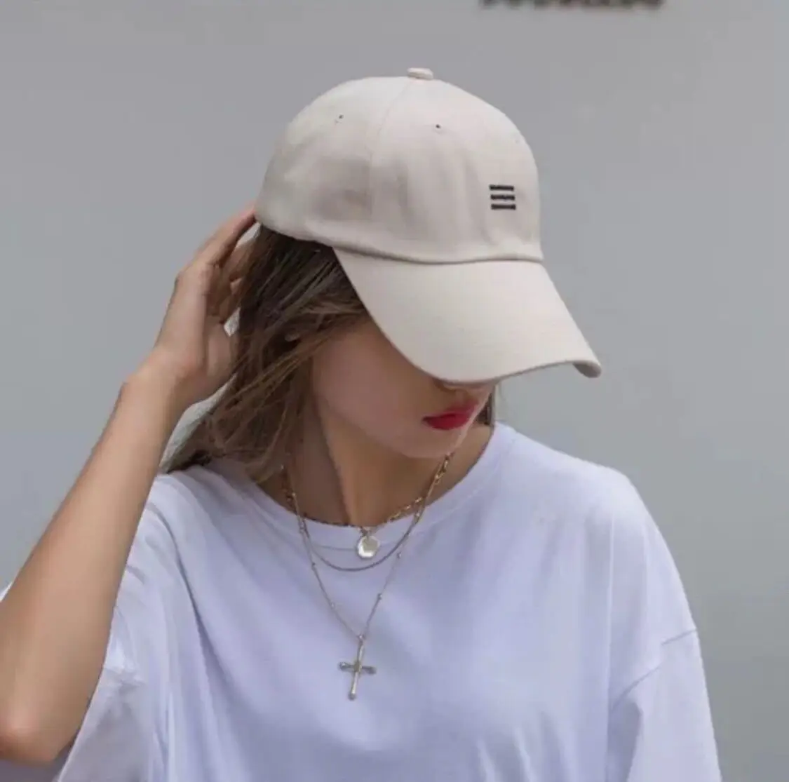 

Three Crossbar Soft Top Hat Female Summer Casual Versatile Baseball Cap Male Embroidered Hip Hop Sun Visor Cap Couple