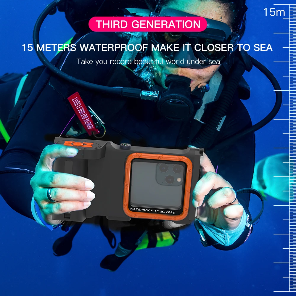 Universal Professional Diving Phone Cases For iPhone 14 13 Pro Max Xiaomi 15M Waterproof Depth Cover For Samsung S21 S22 Ultra