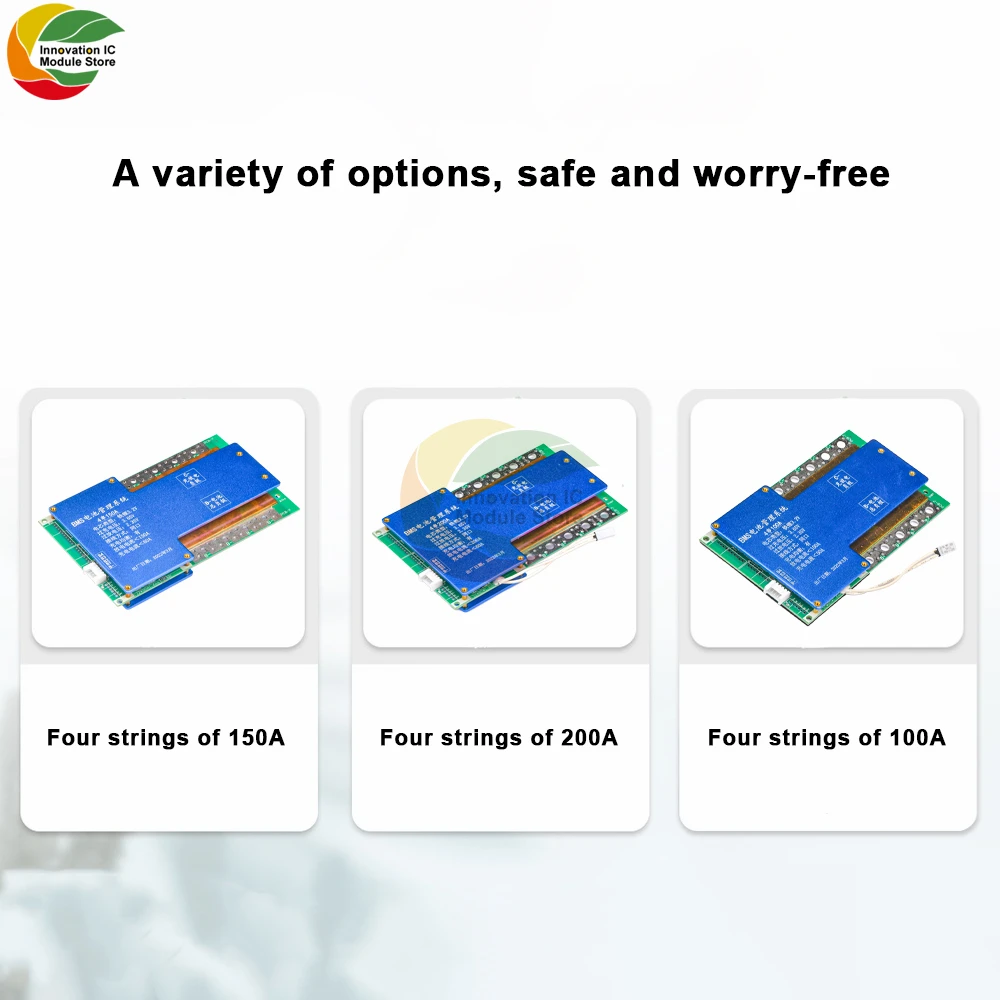 

4S 14.6V LiFePO4 100A 150A 200A With Balance Temperature Control Protection Board BMS Suitable for Balance Start Car Motorcycle