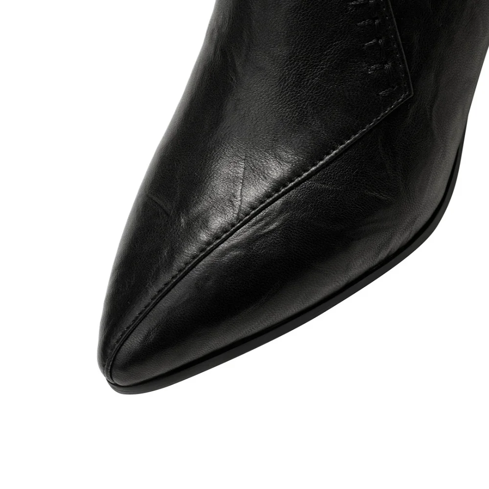 【EUNICE YUN】Брендовые ботинки ручной работы из натуральной кожи с острым носком на