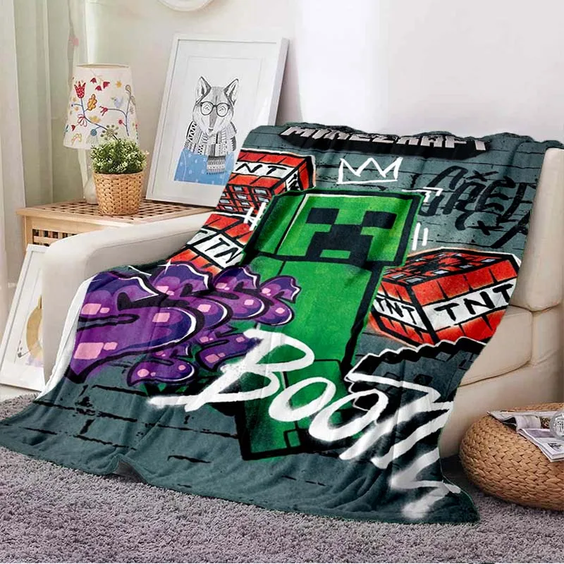 Классическое игровое одеяло M-Craft Sandbox Pixel чехол для дивана мягкое пушистое