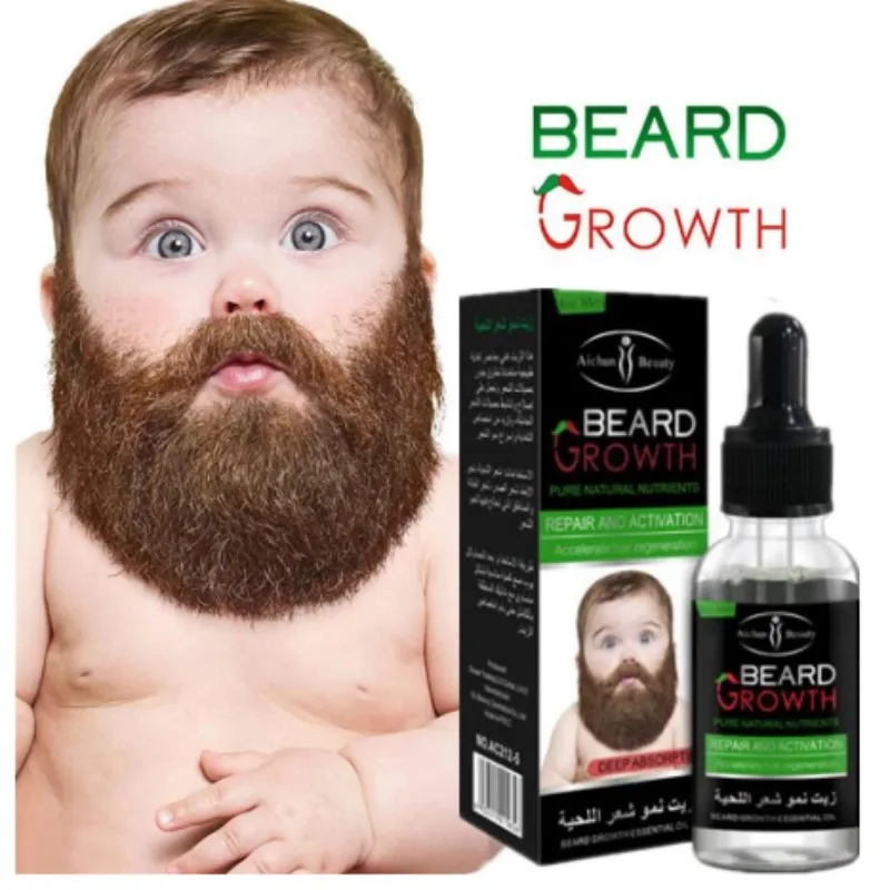 

Men Beard Growth Oil Kit Soften Hair Growth Nourishing Enhancer Beard Wax Balm Moustache Oil Leave-In Conditioner Beard Care30ml