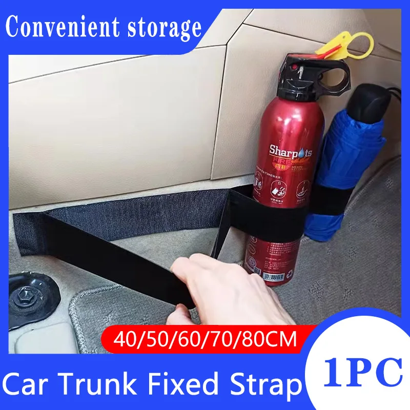 

Car Trunk Storage Fixed Belt Nylon Organizer Elastic Velcro Straps Vehicle Fire Extinguisher Fixing Belts Stowing Tidying Strap