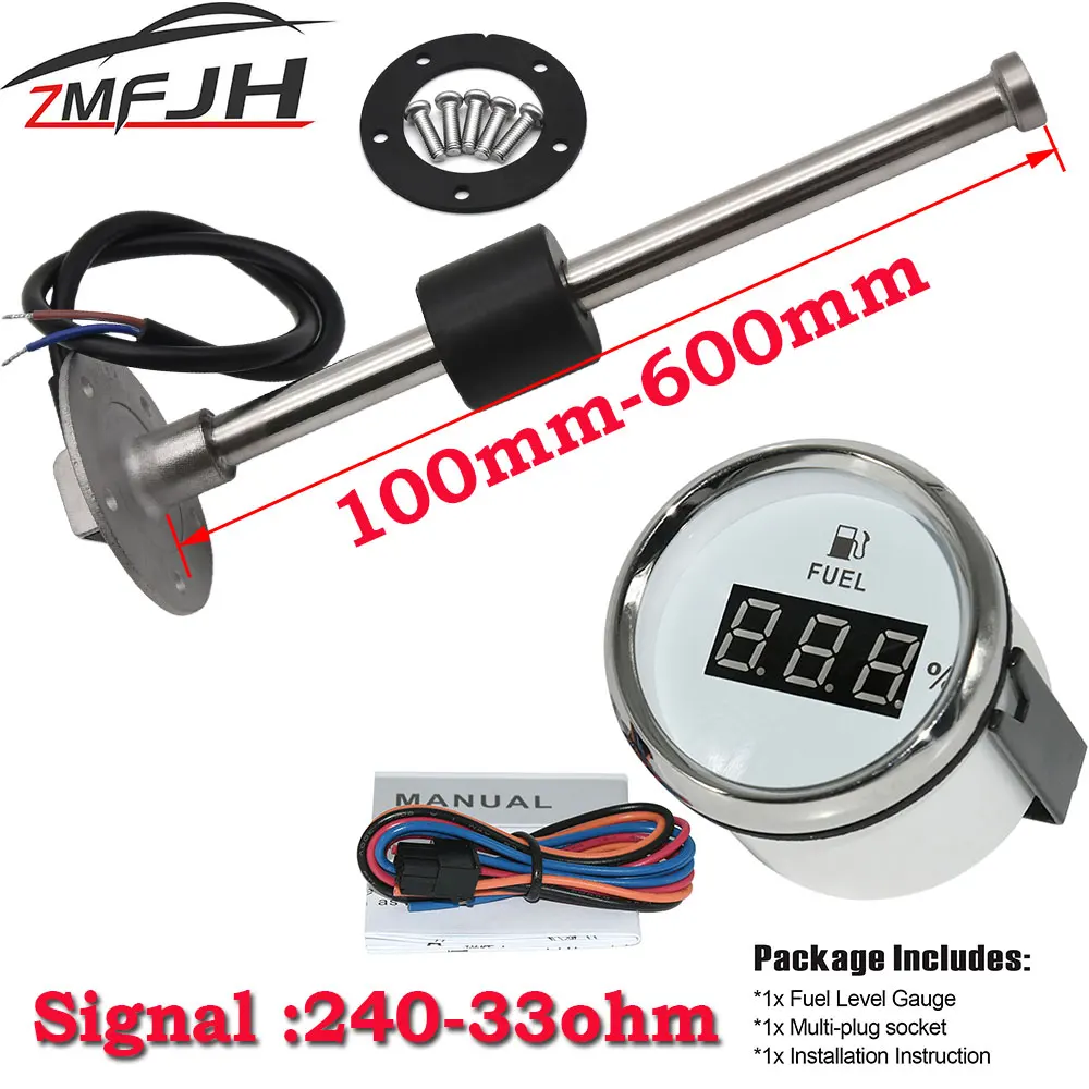 

Датчик уровня топлива для лодки и автомобиля, 100-600 мм,-33 Ом, 9-32 В