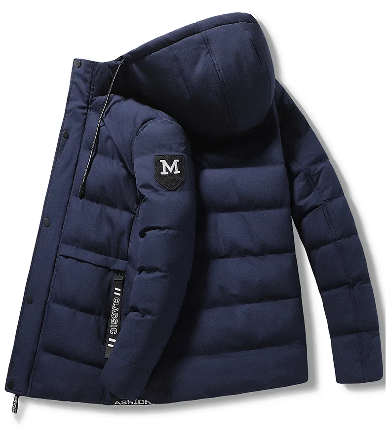

Brand Winter Thick Down Jacket Men Warm Cotton Duck Down Coat Fashion Mens Casual Hooded Parka Windproof Male Slim Outerwear 5XL