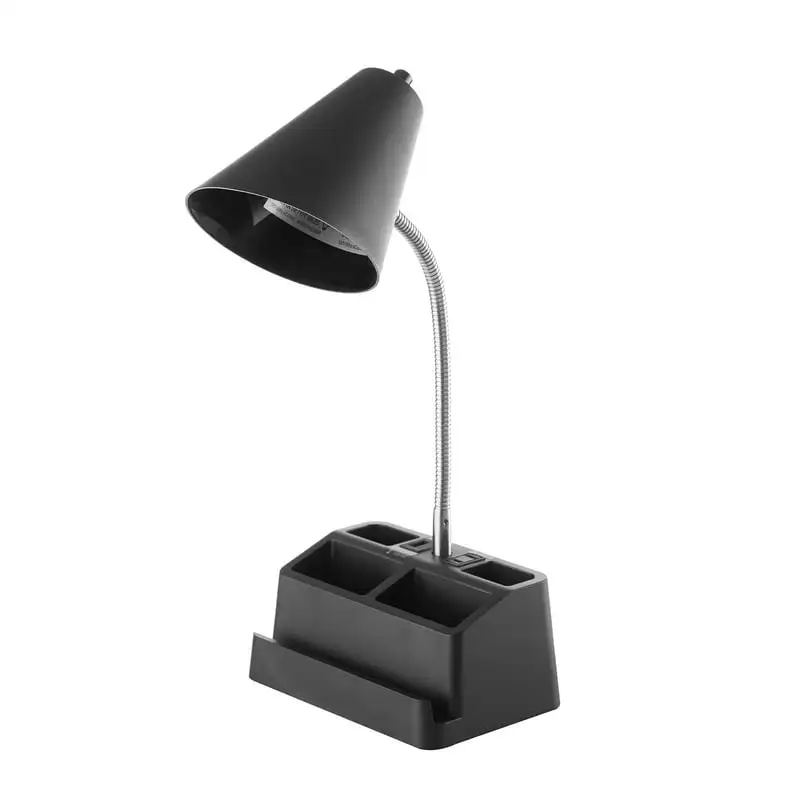 

Organizer Desk Lamp, Black, with USB Port and AC Outlet Table lamp Light lamp Rechargeable light Desk lamps Study accessories Cl