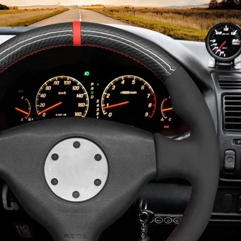 Для Mitsubishi Lancer Evolution EVO VI 6 1999-2000 V (5) 1998 чехол рулевого колеса автомобиля черный