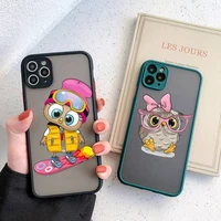 cute owl phone case for iphone x xr xs 7 8 plus 11 12 13 pro max 13mini translucent matte case
