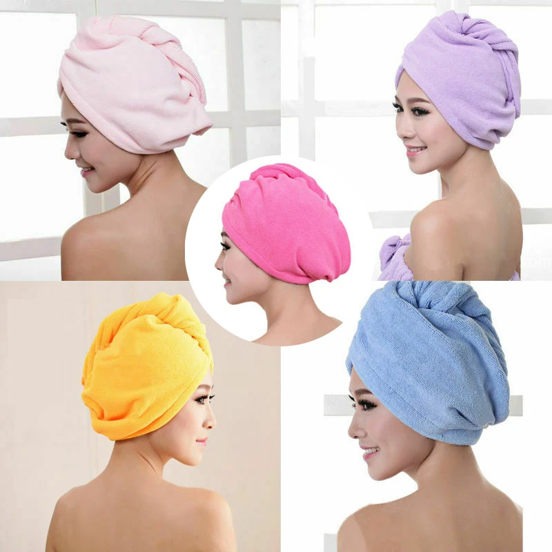 

Microfiber Drying Hair Towel Dry Hair Cap Hair Drying Wrap Strong Water Absorbent Triangle Shower Hat Wiping Hair Towel Tool