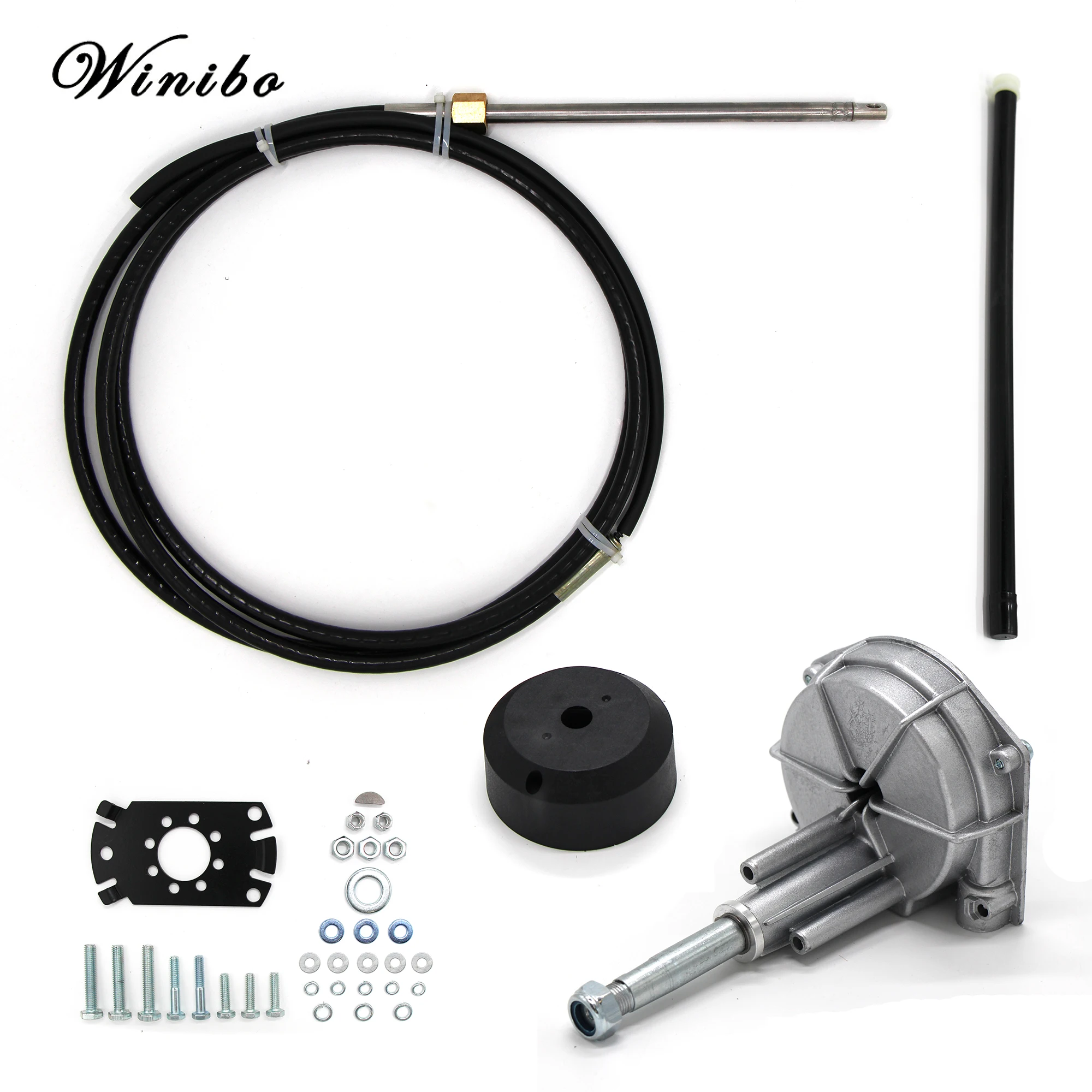 Marine Outboard Mechanical Steering System With Boat Steering Cable & Wheel Helm
