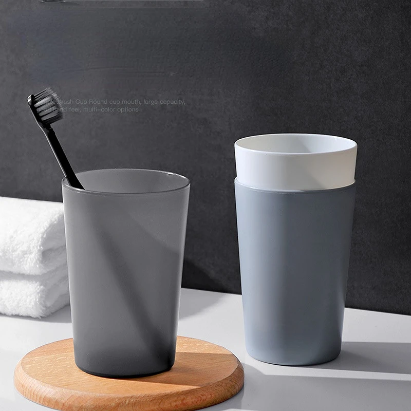 

400ml Solid Color Beaker Nordic Simple Style Couple Mouth Washing Cup Simple Toothbrush Cup Bathroom Tooth Brush Accessories