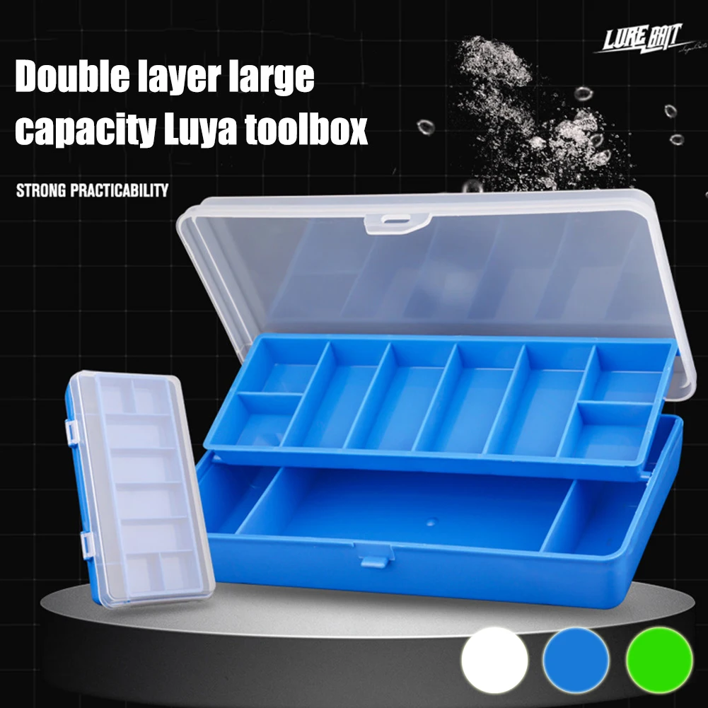 

Double Layer Fishing Tackle Box 11 Compartments Fishing Accessories Lure Hook Storage Case PP Explosion-proof Fishing Tool Boxes