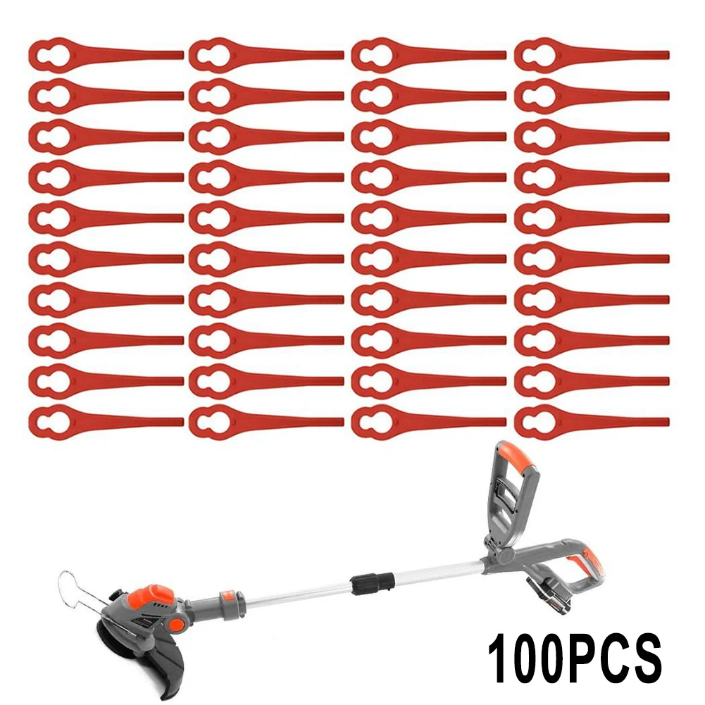 100Pcs Replacement Blades For Terratek Grass Strimmer Cordless Strimmer 18V/20V TTCGT18 TTCGT18-3 GGCGT18 TCSBUN Trimmers Parts