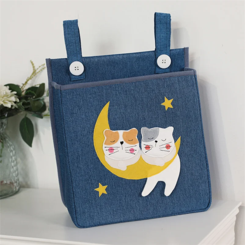 

Wall Hanging Bag 1/2/3/4/7 Pockets Storage Pouches Bedside Rental House Sundries Wardrobe Pouch Cosmetic Toys Storage Organizers