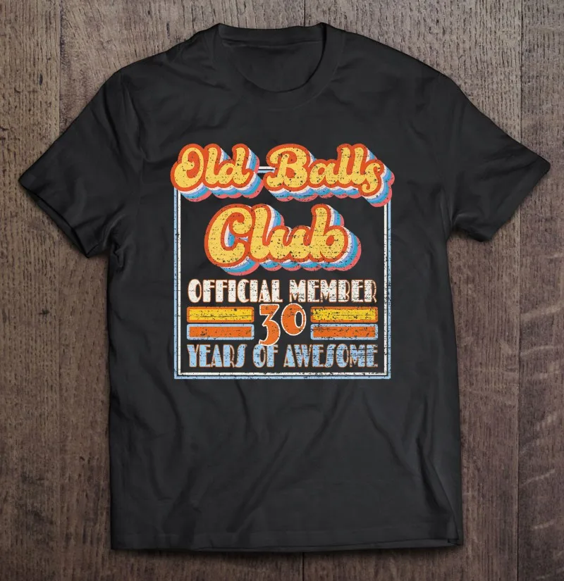 

Мужская футболка премиум-класса с изображением старых мячей, клуба 30 лет потрясающего 30-го дня рождения, Подарочная футболка с изображением...