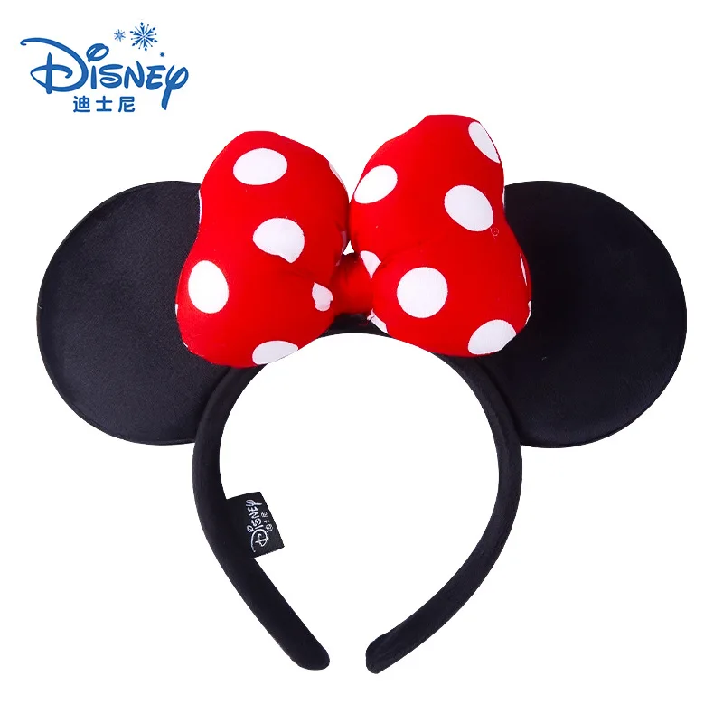

Disney Mickey Ears Headband For Girls Women 5''Polka Dot Bow Hairband Festival Party Travel DIY Hair Accessories