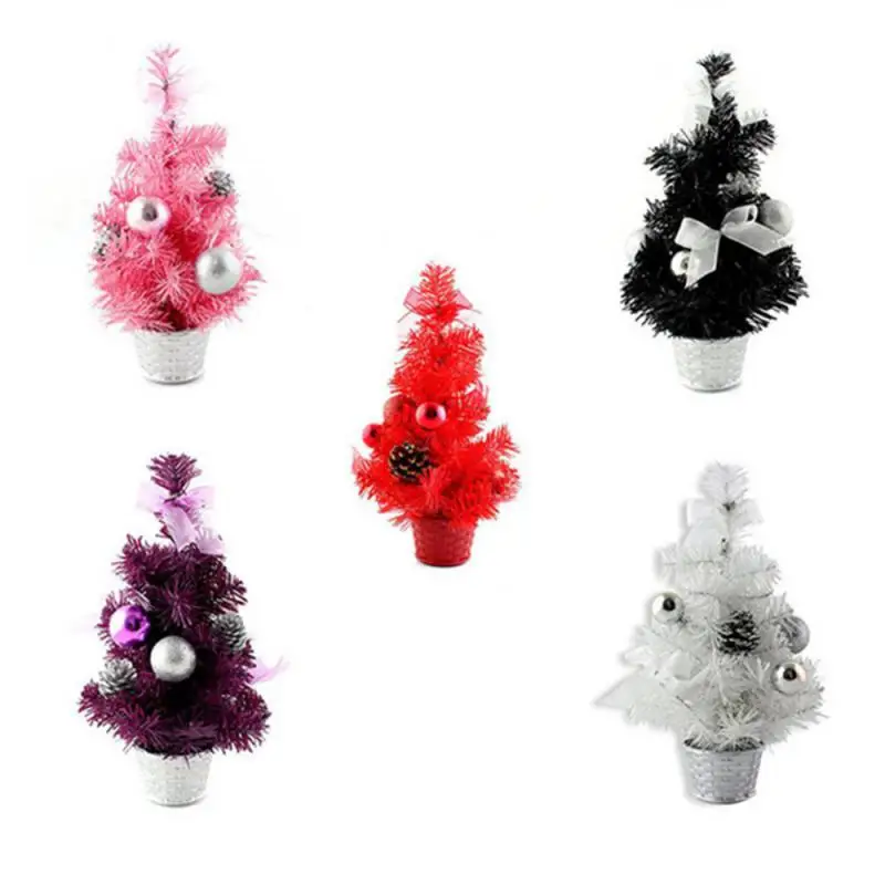 2024 New Year Gift Mini 20/30/40cm Artificial Christmas Tree Table Ornament With LED Light Balls Decoration For Home