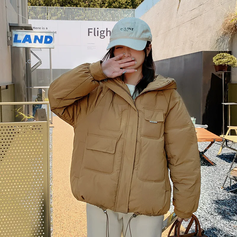 Women's Short Parka Winter Warmth Down Cotton Padded Jacket Korean Fashion Plus Size Loose Leisure Coat Jacket New