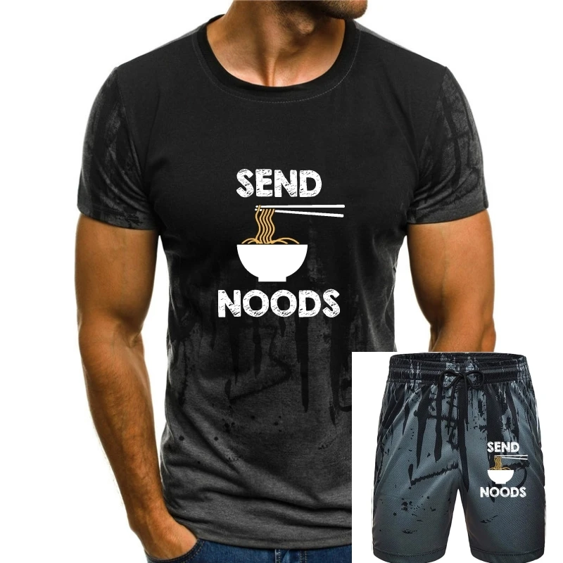 

Send Noods Funny Noodle Pasta Tshirt Plain Men T Shirt Normal Tops Tees Cotton Camisas Hombre Christmas Clothing
