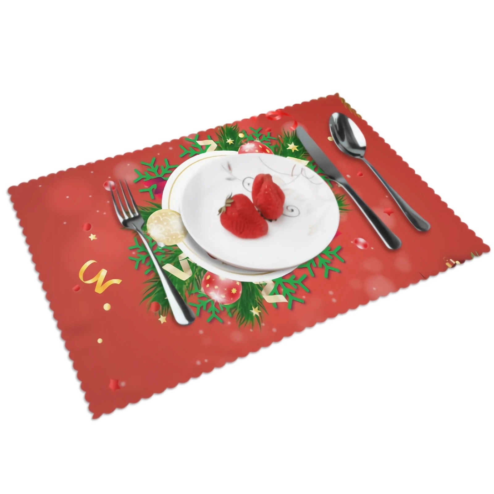 

Merry Christmas Placemats for Dining Table 12 x 18 inches Heat Resistant Table Placemats Set of 4 for Kitchen Dining Table