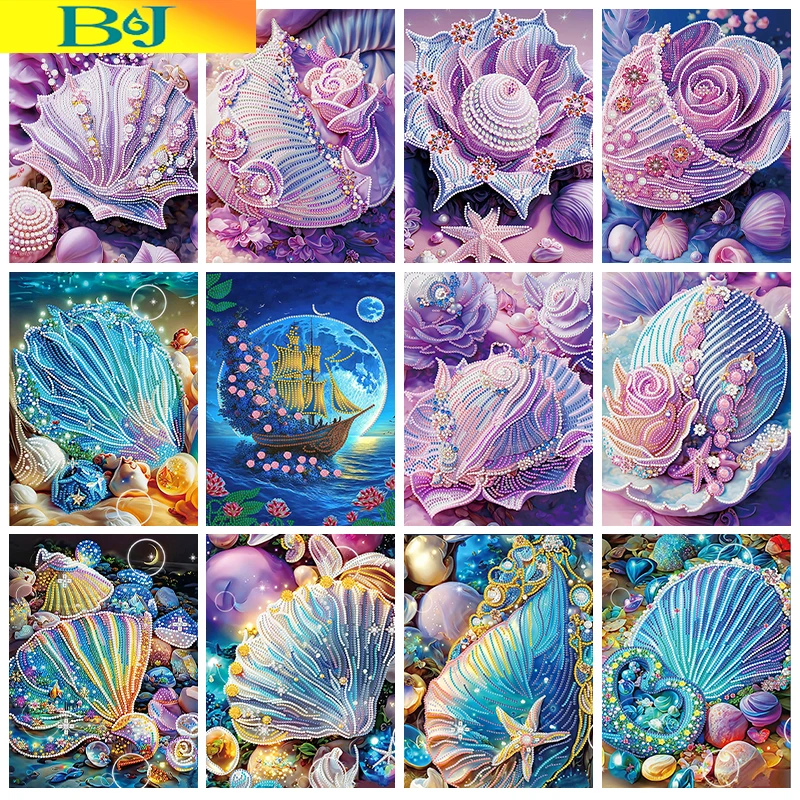 

5D Diamond Painting Fantasy Shell Seaside Landscape Diamond Embroidery Mosaic Cross Stitch Kit Girl Bedroom DIY Home Decoration