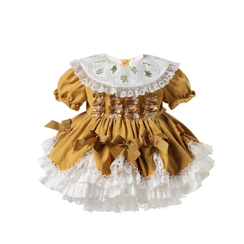 

Spring Summer New Princess Dress Girls Skirts Baby Dress Birthday Dress Party Fashion Lace Trim Bow Tutu Skirt