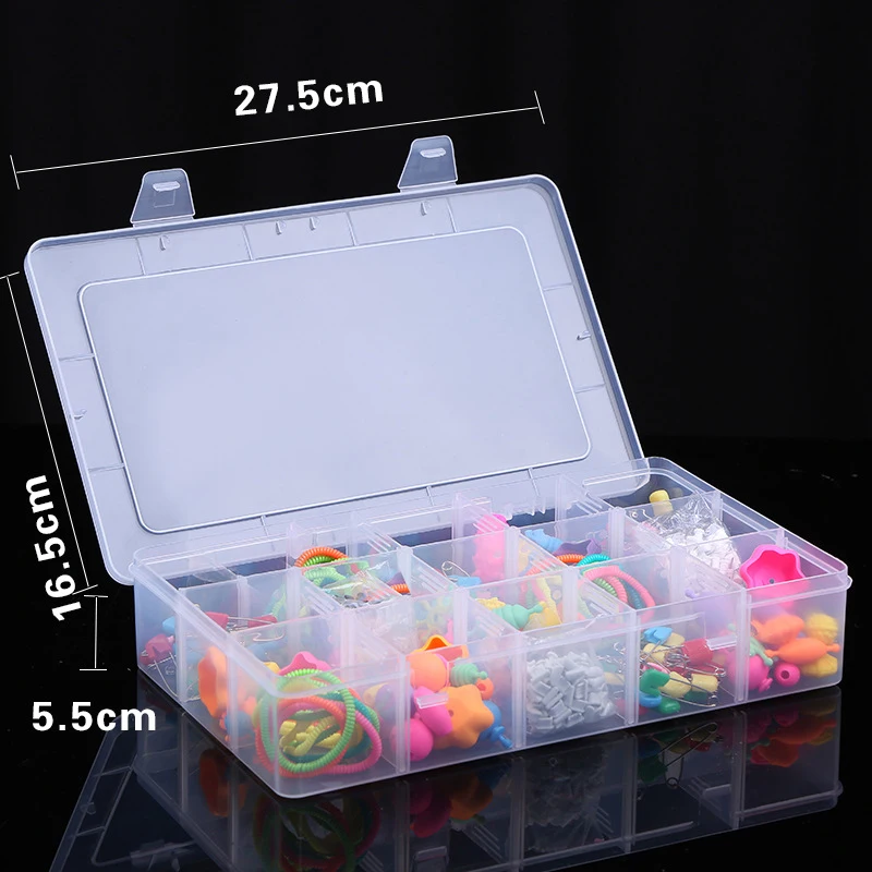 

Small Boxes Rectangle Clear Plastic Jewelry Storage Case Container Packaging Box Earrings Rings Beads Collecting Home Organizer