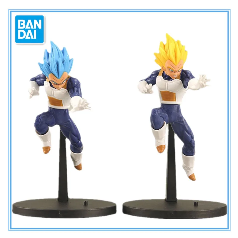 

New 18cm Dragon Ball Z DBZ Anime Super Saiyan Vegeta Blue Yellow Hair Jamp Battle PVC Action Figure Model Toys Dolls Kids Gift