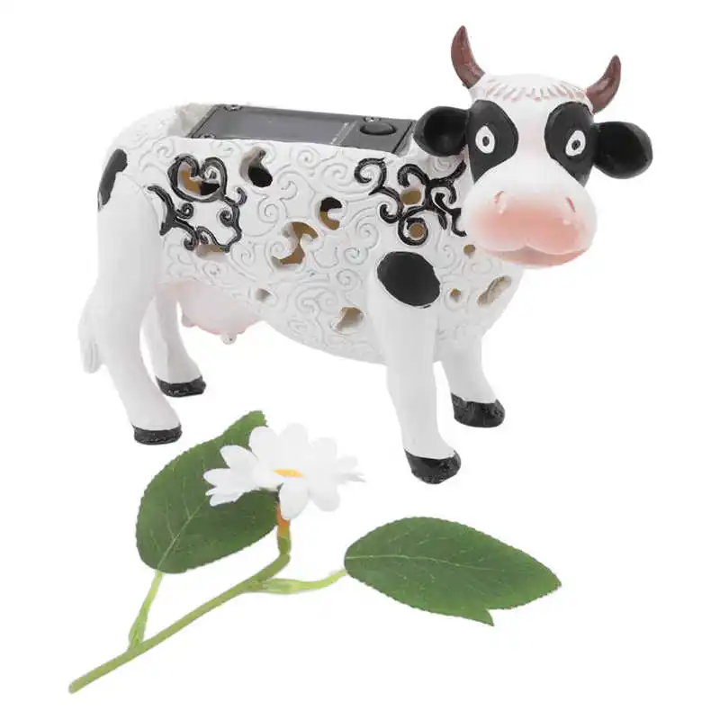 

Daisy Cow Solar Light Animal Shaped Color Changing LED Garden Solar Lamp Statues for Patios Sidewalks Home Garden Ornament