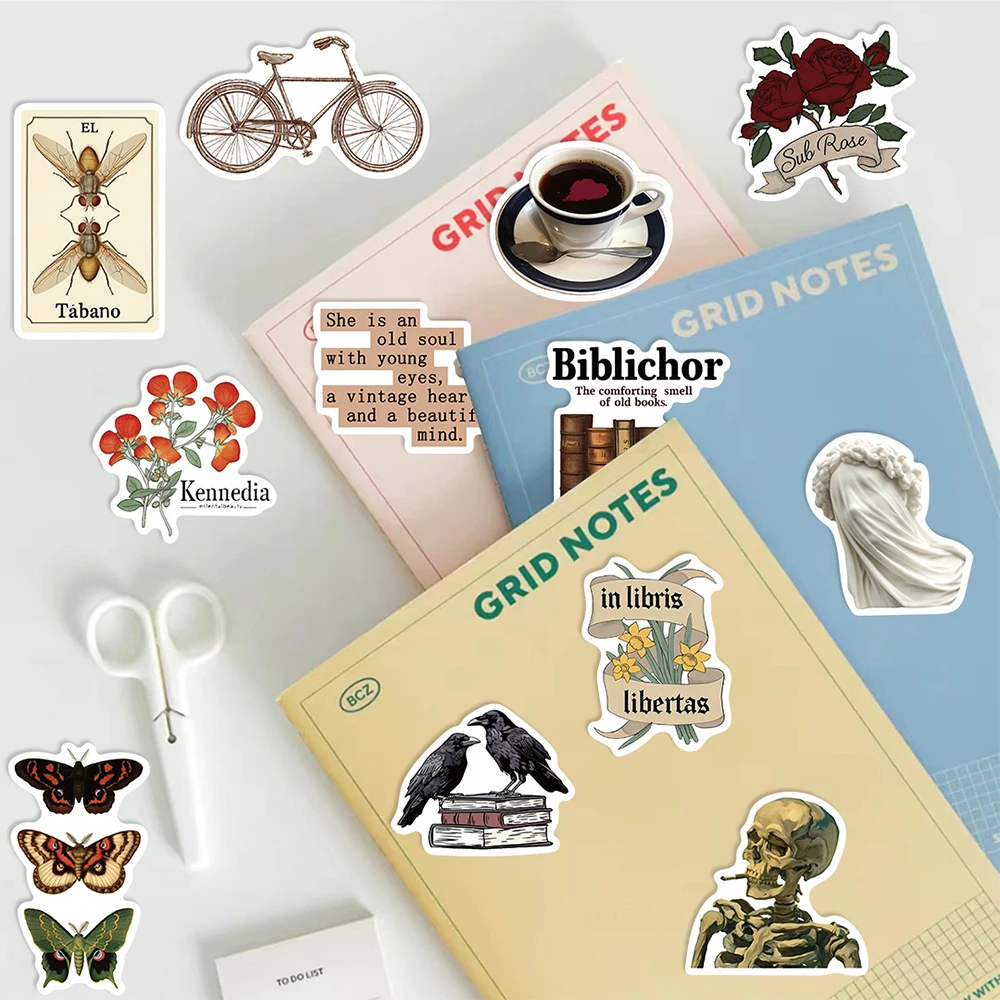 10/30/50 шт. Темные академические наклейки с граффити Ретро Эстетические Украшения