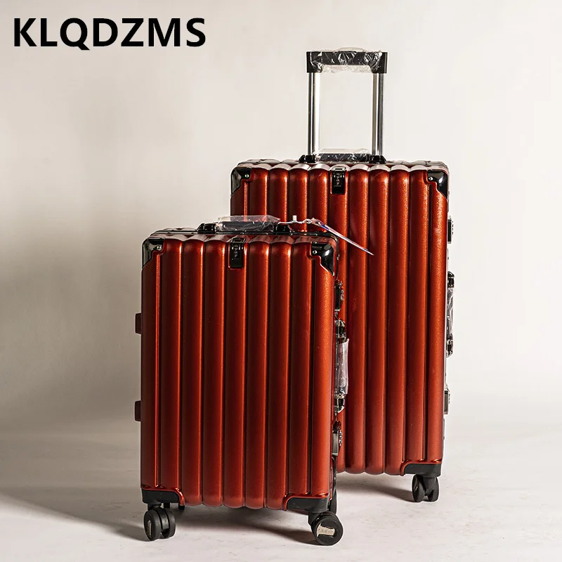 KLQDZMS Red Suitcase 20 Inch Cabin Wheeled Trolley Case Unisex Rotating Large Capacity 24 Inch Luggage PC Hard Trolley Case