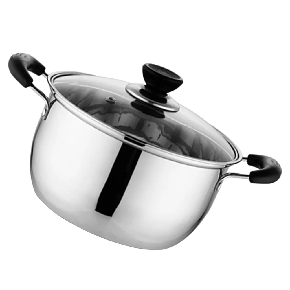 

Stainless Steel Stock Pot Metal Soup Saucepan Nonstick Cooking Kitchen Daily Use