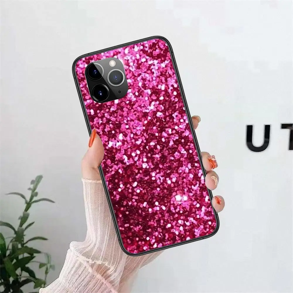 Going Cheap Enjoy Silver Pink Glitter Art 2022 для iPhone 13 12 11 Pro Max 6X8 6S 7 Plus XS XR Mini 5S SE P 6P Black Hoesjes |