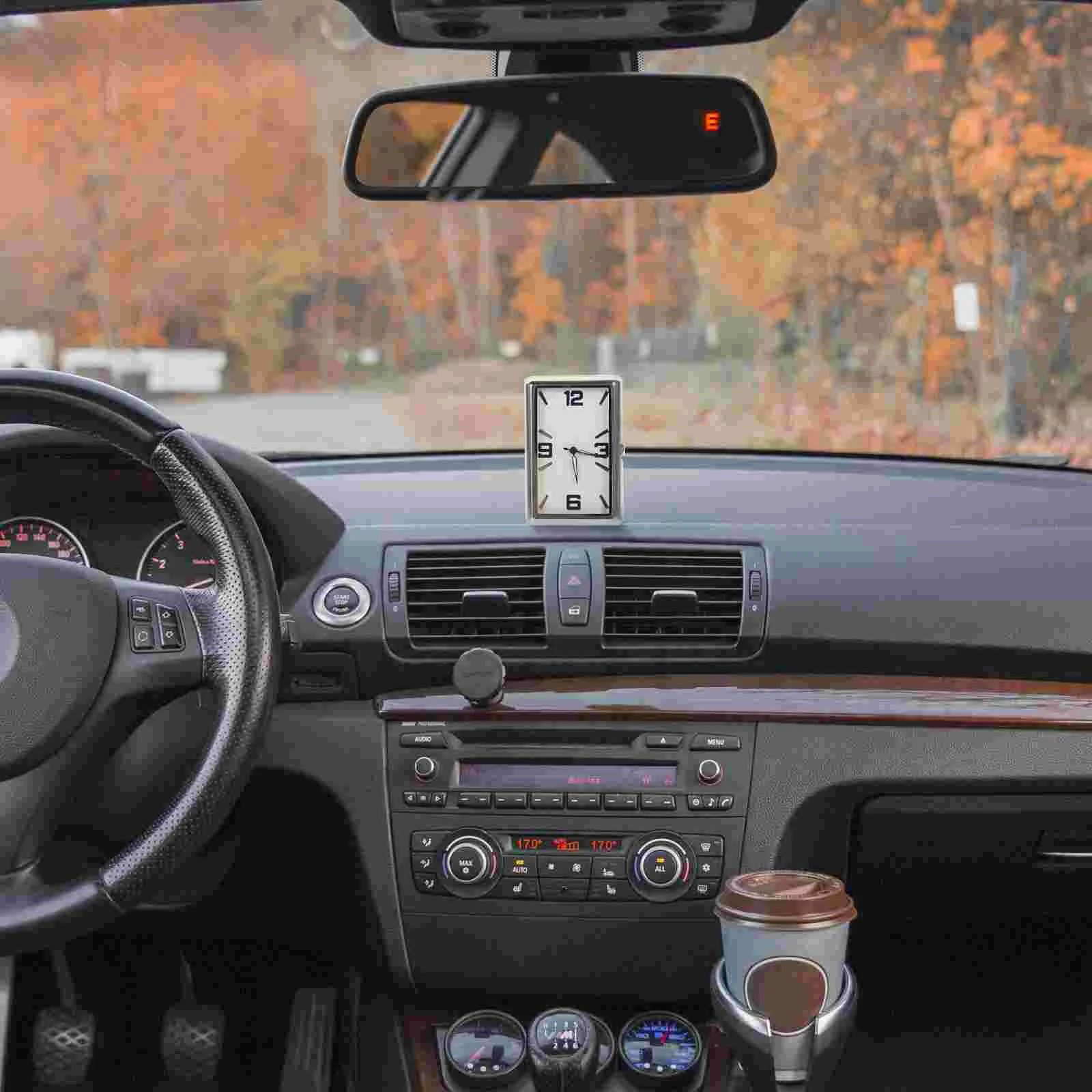 

Clock Dashboard Car Tiny Decor Adhesive Mini Universal Fluorescent Watch Supplies Square Lock