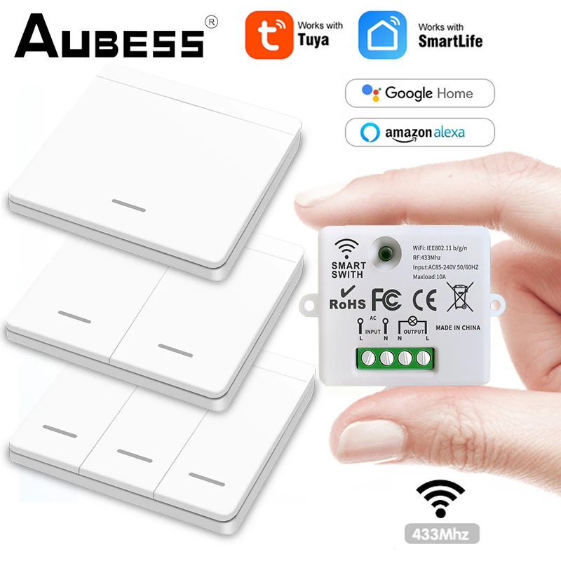 Беспроводной умный выключатель света 433 МГц RF 86 настенный панельный с