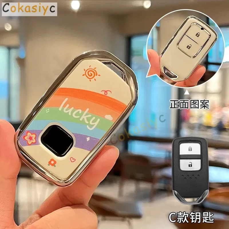 Чехол для автомобильного брелока из ТПУ Honda Lucky Vezel City Civic Jazz BRV BR-V HR-V Shuttle Gp8 19CRV Jade fit